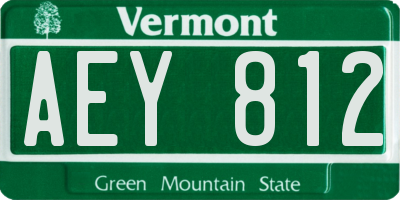 VT license plate AEY812