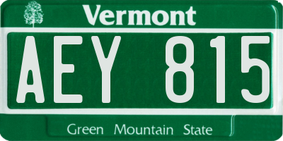 VT license plate AEY815