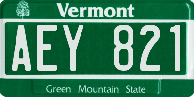 VT license plate AEY821