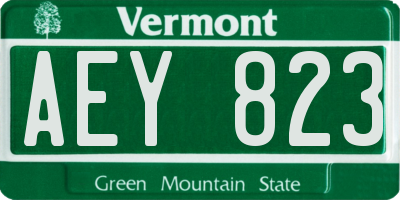 VT license plate AEY823