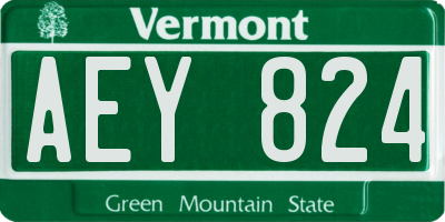 VT license plate AEY824