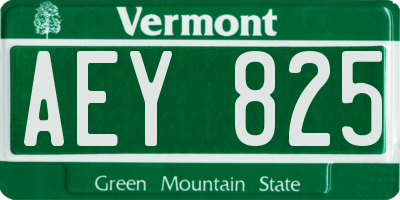 VT license plate AEY825