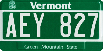 VT license plate AEY827