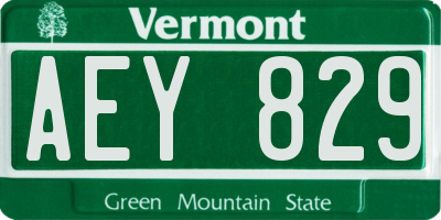 VT license plate AEY829