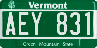 VT license plate AEY831
