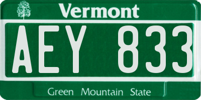 VT license plate AEY833