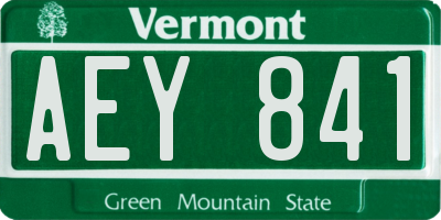 VT license plate AEY841