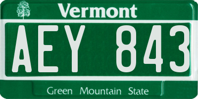 VT license plate AEY843