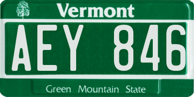 VT license plate AEY846