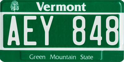 VT license plate AEY848