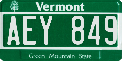 VT license plate AEY849