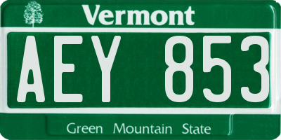 VT license plate AEY853