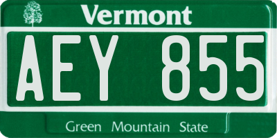 VT license plate AEY855
