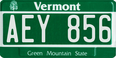 VT license plate AEY856