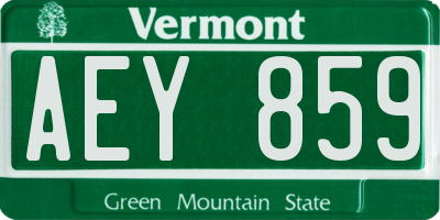 VT license plate AEY859