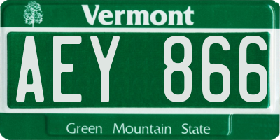 VT license plate AEY866