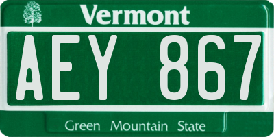 VT license plate AEY867