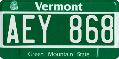 VT license plate AEY868