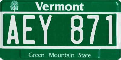 VT license plate AEY871