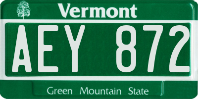 VT license plate AEY872
