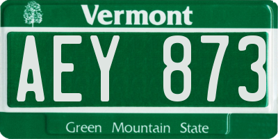VT license plate AEY873