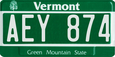 VT license plate AEY874