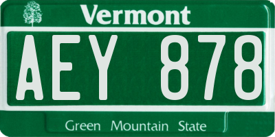 VT license plate AEY878