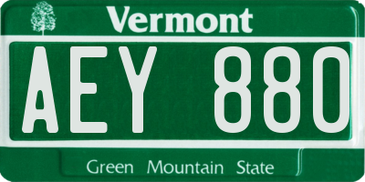 VT license plate AEY880