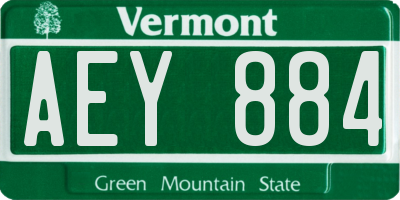 VT license plate AEY884