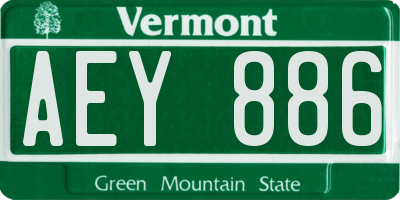 VT license plate AEY886