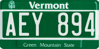 VT license plate AEY894