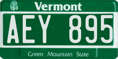 VT license plate AEY895