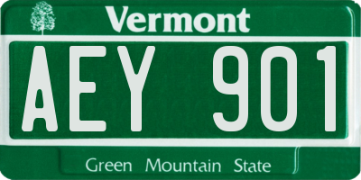 VT license plate AEY901