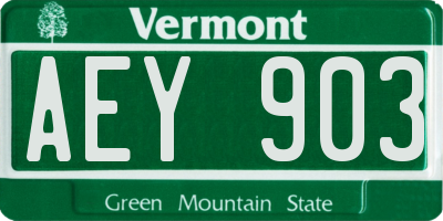 VT license plate AEY903