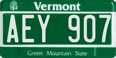 VT license plate AEY907