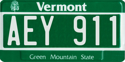 VT license plate AEY911