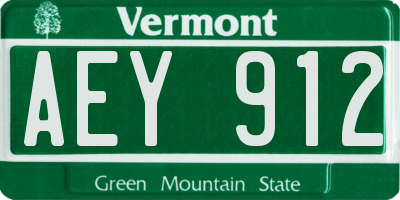 VT license plate AEY912