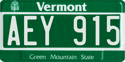 VT license plate AEY915