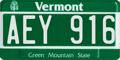 VT license plate AEY916