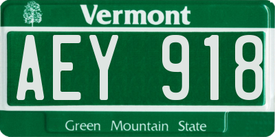 VT license plate AEY918