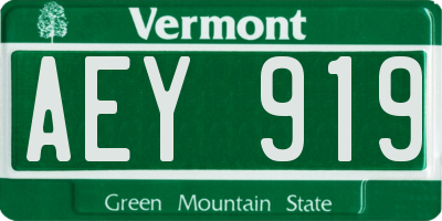 VT license plate AEY919