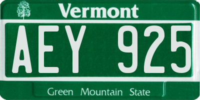 VT license plate AEY925