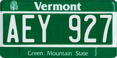 VT license plate AEY927