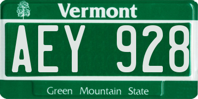 VT license plate AEY928