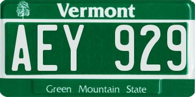 VT license plate AEY929