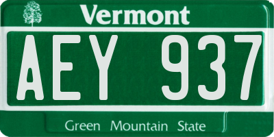 VT license plate AEY937