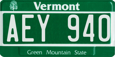 VT license plate AEY940