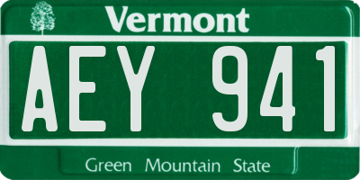 VT license plate AEY941