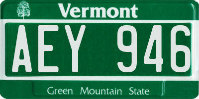 VT license plate AEY946