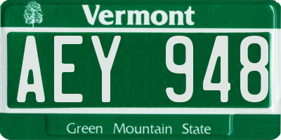 VT license plate AEY948